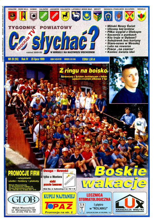 Okładka gazety Co słychać? - nr 29 (95) 1999